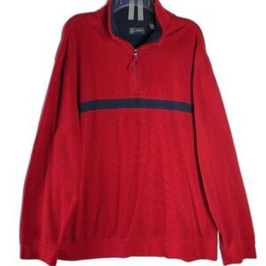 Arrow Mens Size 2XLT Tall 1/4 Zip Jacket Sweater Pullover Red